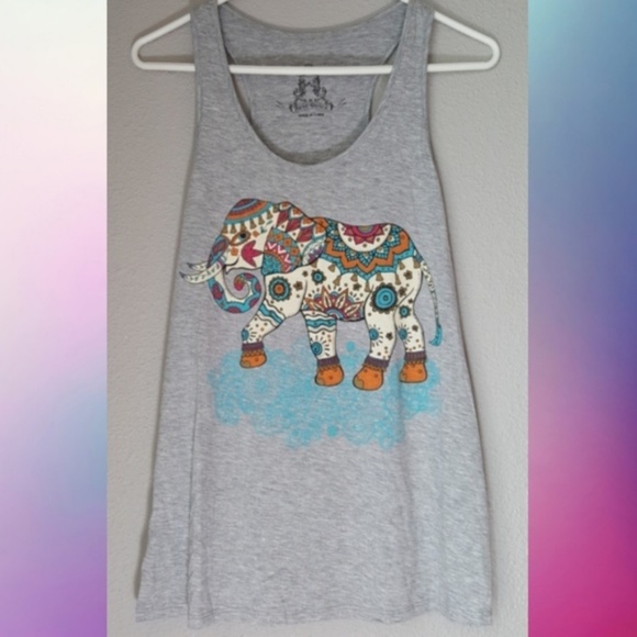Bear Dance Tops - Colorful Elephant Tank Top by Bear Dance